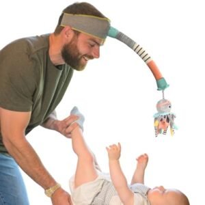 DINGLE DANGLE - Diaper Changing Distractor - Diaper Changing Helper Headband, Baby Mobile, & Sensory Rattle. Newborn Essentials Must Haves - Great Baby Registry or Shower Gift - Featured on Shark Tank : Baby - Amazon
