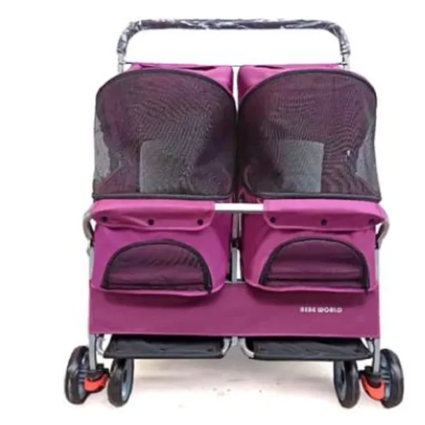 Advanced Double Seat Dog Prams, Light Folded, Instantly Cat Stroller, 8 Wheel Pet Strollers, Puppy Carrier, Outdoors Accessories - AliExpress - Image 6