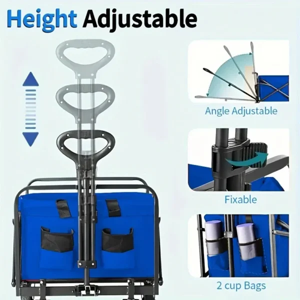 Wagon Cart Foldable Heavy Duty Utility Cart for Groceries, Sports, Gardening, Shopping portable folding cart foldable cat - AliExpress - Image 4