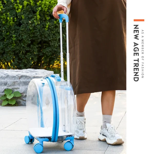 Trolley Suitcase Carrier Transparent Pet Carrying Bag Cats Conveyors Carrying and Strollers Cat Cage with Wheels Pet Products - AliExpress - Image 4