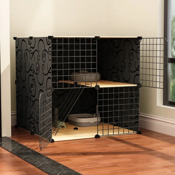 Family Indoor Cat Panoramic Villa Free Space Pet Fence Fence Cat Nest - AliExpress - Image 2