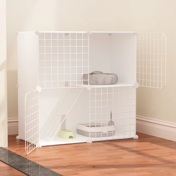 Family Indoor Cat Panoramic Villa Free Space Pet Fence Fence Cat Nest - AliExpress - Image 4