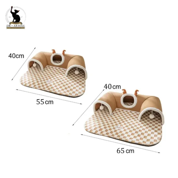 Warm Pet House Cat Tunnel Bed with Peekaboo Plush Ballet Toy Indoor Kitten Tube Accent for Multiple Cats Small for Rabbit - AliExpress - Image 5