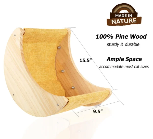 Wooden Cat Window Hammock with Suction Cups - Hanging Swing Bed Perch for Cats & Small Dogs | Space-Saving Pet Lounger - AliExpress - Image 5