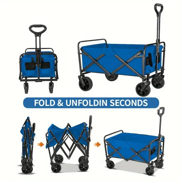 Wagon Cart Foldable Heavy Duty Utility Cart for Groceries, Sports, Gardening, Shopping portable folding cart foldable cat - AliExpress - Image 5