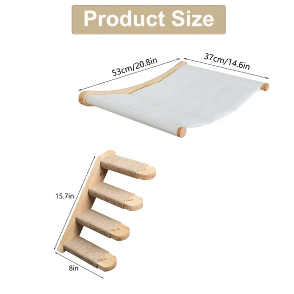 Cat Wall Furniture Climbing Shelf Wall Mounted Steps Stairway With Sisal Rope Scratching Grinding Claws Toy for Most Kitten Cats - AliExpress - Image 2