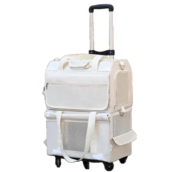 Double Layer Cat Carrier Backpack Foldable Pet Trolley Case Breathable Large Capacity for Two Cats Spring Summer Travel - AliExpress - Image 5
