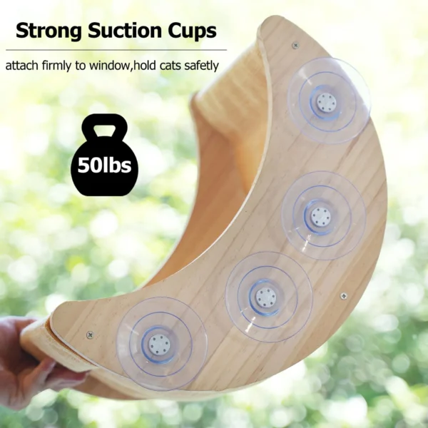 Wooden Cat Window Hammock with Suction Cups - Hanging Swing Bed Perch for Cats & Small Dogs | Space-Saving Pet Lounger - AliExpress - Image 3
