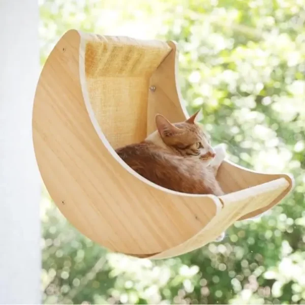 Wooden Cat Window Hammock with Suction Cups - Hanging Swing Bed Perch for Cats & Small Dogs | Space-Saving Pet Lounger - AliExpress