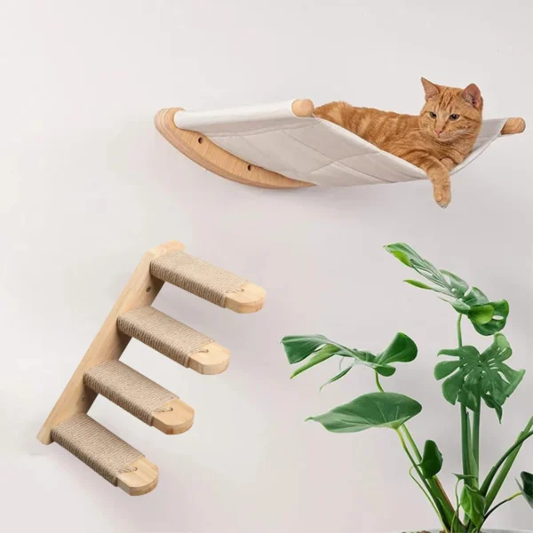 Cat Wall Furniture Climbing Shelf Wall Mounted Steps Stairway With Sisal Rope Scratching Grinding Claws Toy for Most Kitten Cats - AliExpress